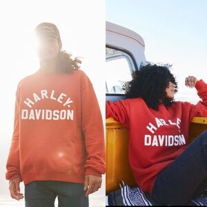 Harley Davidson Crewneck Orange Sweater